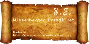 Wiesenberger Erzsébet névjegykártya